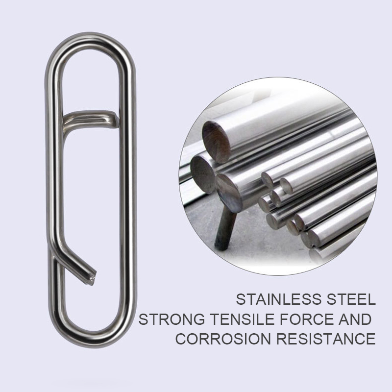Stainless Steel Fast Link Clip Round Snap Quick Change Lead Links Clips Split Buckle Connector