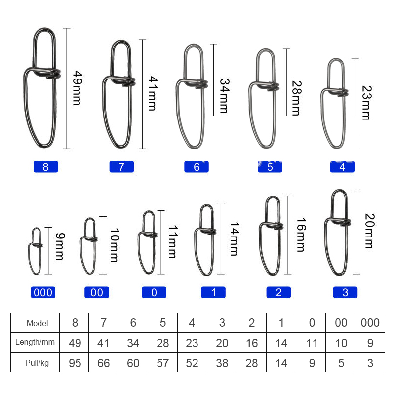 Fishing Accessories Stainless Steel Pin 8-000# Ball Bearing Swivel Fishing Connector