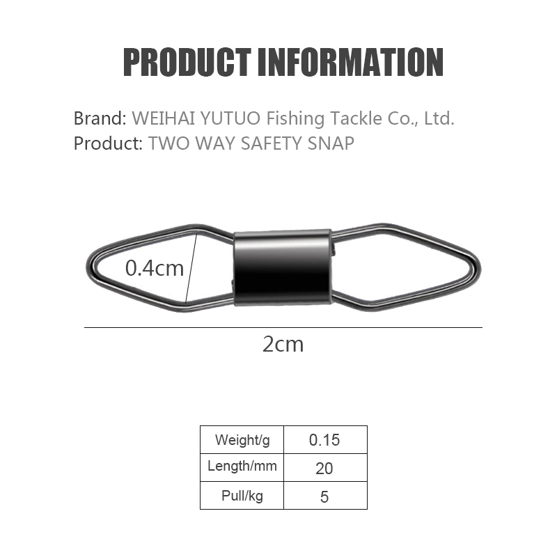 Fishing Safety Snaps Fishing Pin Fishing Accessory Swivel Two Way Safety Snap Hook Connector