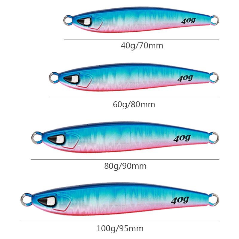 Custom Artificial Hard Bait Knife Jig 40g 60g 80g 100g Slow Pitch Long Shot Sardine Fishing Jigs Saltwater Metal Jigging Lure