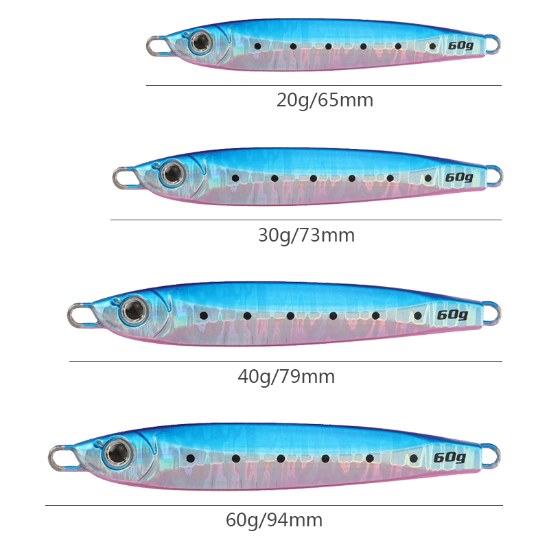 Custom Artificial Hard Bait Knife Jig 20g 30g 40g 60g Slow Pitch Long Shot Mackerel Fishing Jigs Freshwater Metal Jigging Lure
