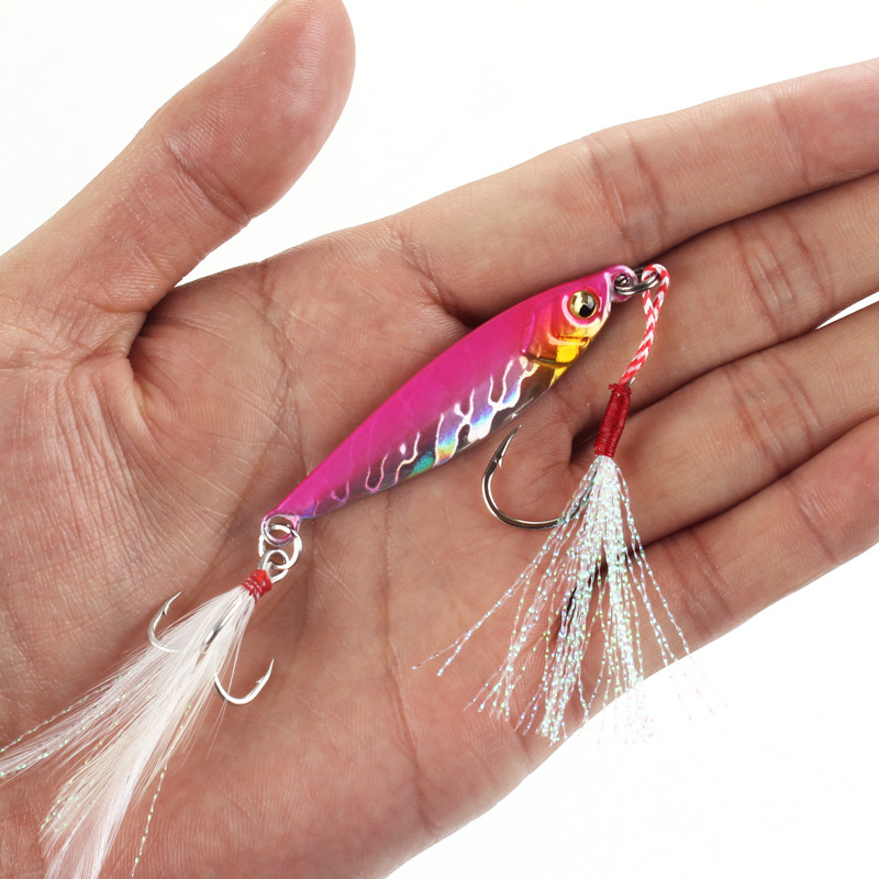 Custom Hard Trolling Saltwater Freshwater Shore 3D Holographic Eyes Artificial Perch Mackerel Lures Fishing Metal Jigging Lure