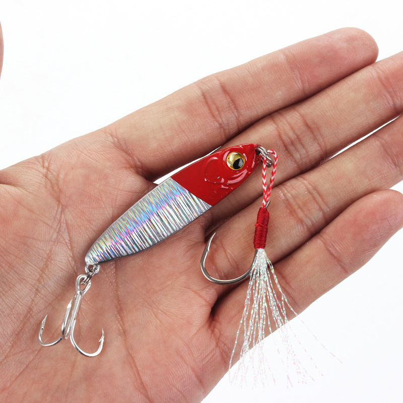 Lead Fish Metal Jig With Hooks Sinking Saltwater Freshwater Shore Paillette Knife Wobbler Artificial Fishing Lures