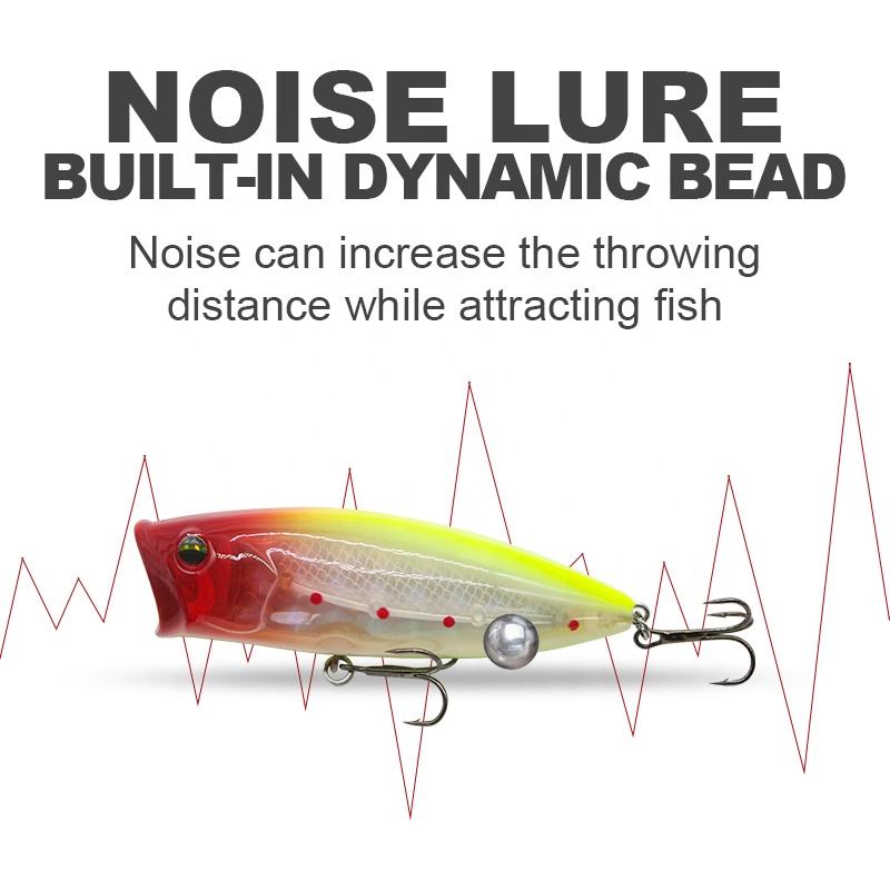 Artificial bionic fishing lure 17g/86mm Hard Plastic Popper Fishing Lure Built-In Ring Bead 
