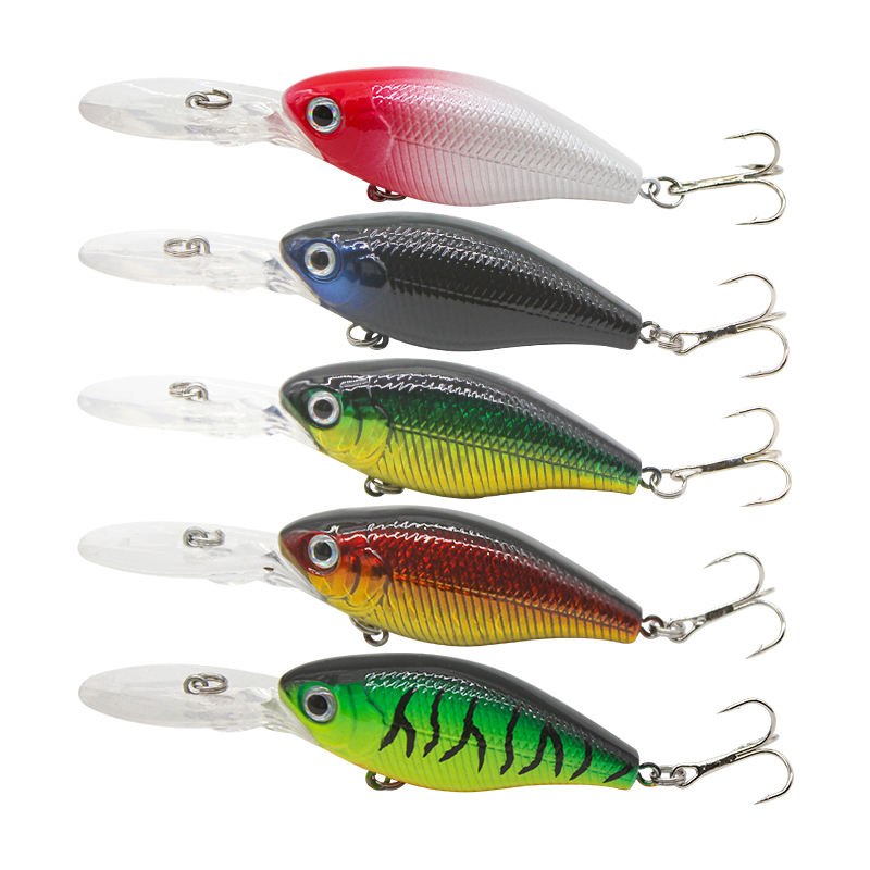 Floating Hard Minnow Lures 7g 80mm Plastic Fishing Lures With 3D Eyes Artificial Bait Top Water Crank Bait