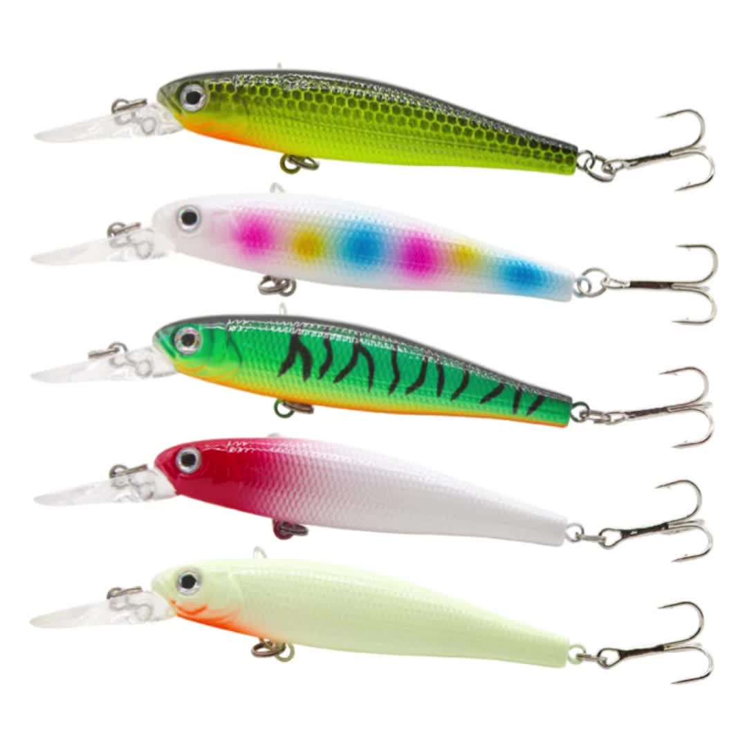 Lure Long Tongue Plate 5g 6 Color 3D Eyes Mini Plastic Hard Wobbler Artificial Bait Built-in Ring Bead