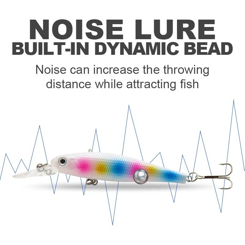 Lure Long Tongue Plate 5g 6 Color 3D Eyes Mini Plastic Hard Wobbler Artificial Bait Built-in Ring Bead