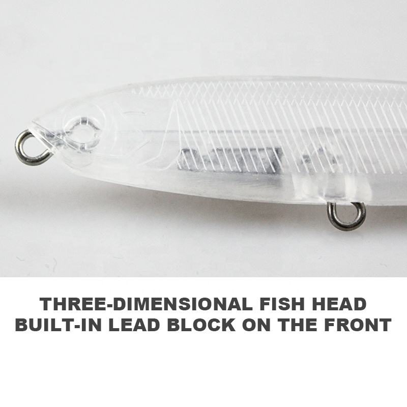 Artificial Hard Plastic Unpainted Fishing Lure Blank Lure Body Sinking Pencil Bait Lure Body