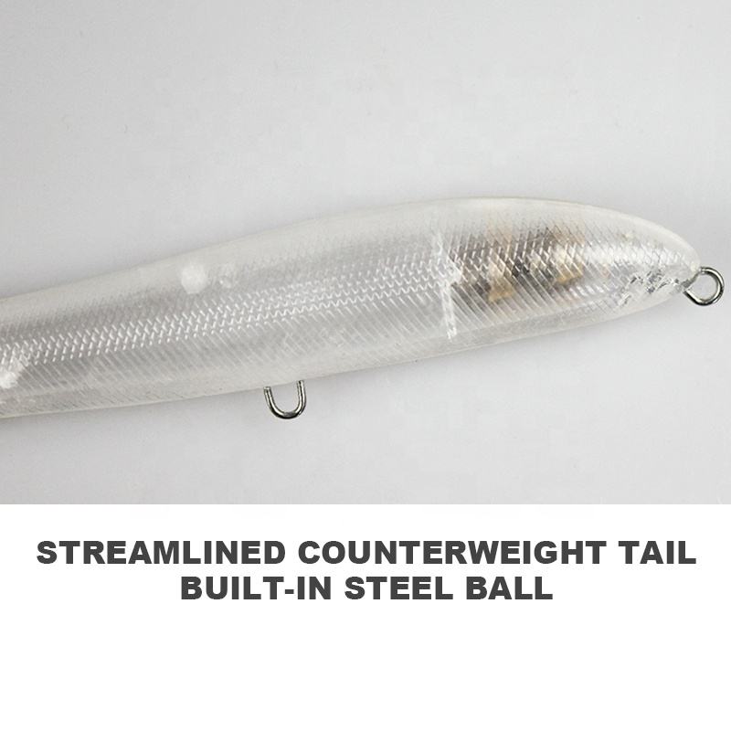 Long Throw Water Surface Fishing Tackle Baits Artificial Hard Plastic Unpainted Fishing Lure Popper Lures Blank Lure Body