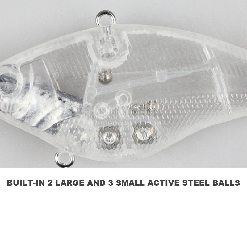 Wholesale Artificial VIB Bait Unpainted ABS Hard Plastic Fishing Lure 70mm 13.5g Hard Bait Blanks With lead