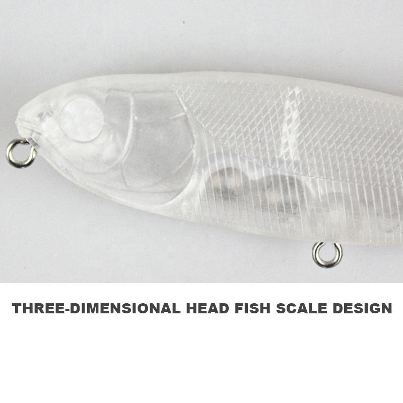 Custom Artificial Plastic Hard Bait 6.5g 12g Wholesale Unpainted Blank Pencil Fishing Lure Body