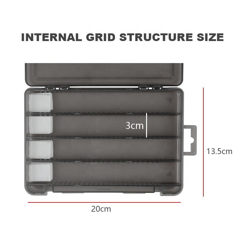 Lure Bait Storage Box 20*13.5*2.5cm Small Parts Classification Storage Box Adjustable Disassembly Baffle Plastic Box