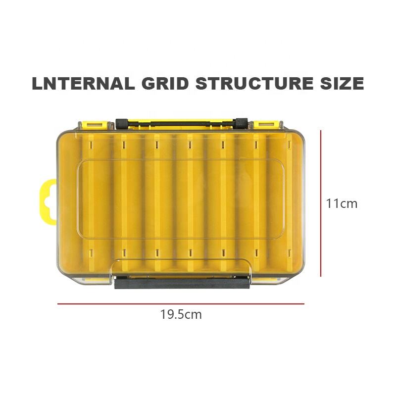 Hard Plastic Clear Double Sided Accessories Storage Lures Fishing Tackle Box 19.5*11*3.5cm Fishing Accessories Tool Box