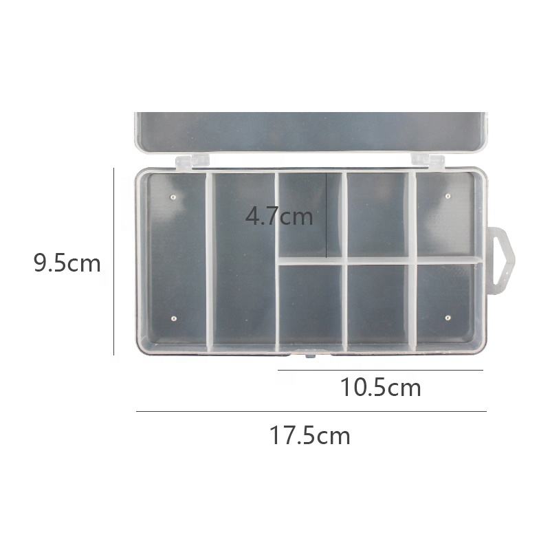 Accessories Bait Box 17.5*9.5*3cm 8 Lattice Transparent Plastic Storage Boxes Bait Box Fishing Gear Supplies