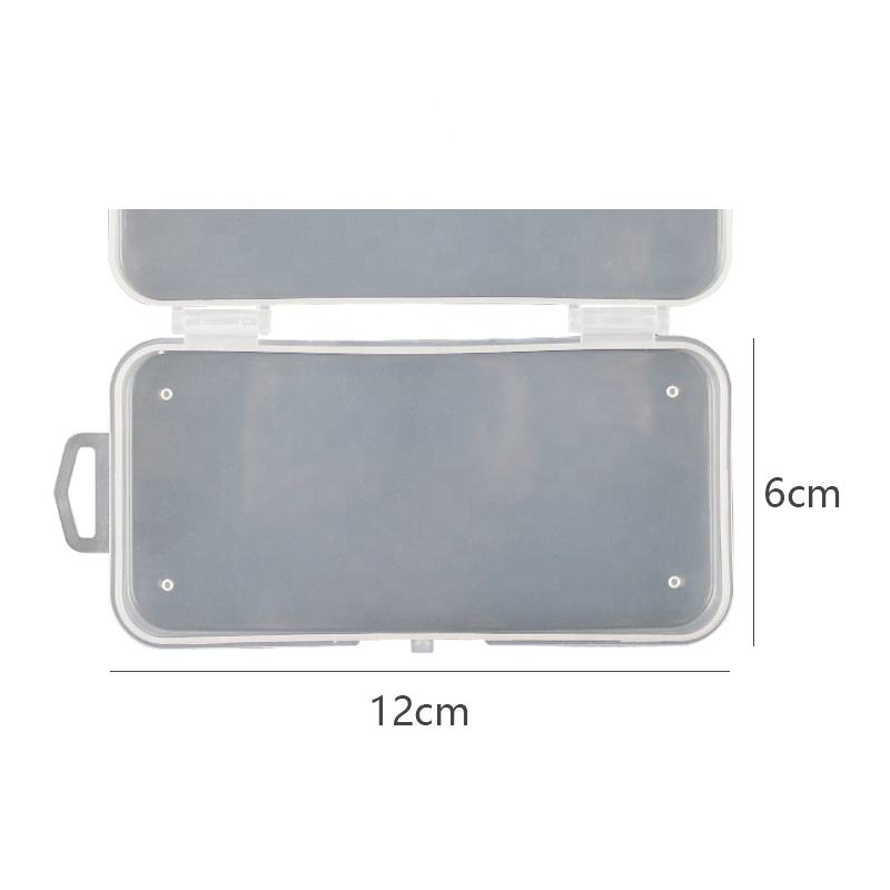 Small Single Grid Transparent Lure Storage Box 12*6*2.4cm Portable Plastic Lure Fishing Box