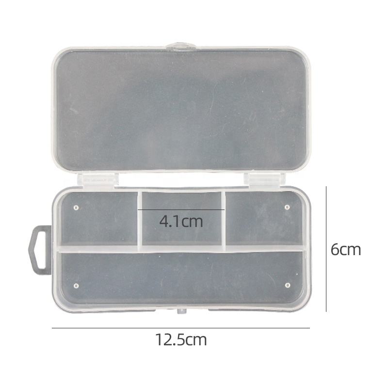 Transparent Fishing Accessories Box 12.5*6*2.3cm Multi Compartment Portable Plastic Storage Bionic Lure Box