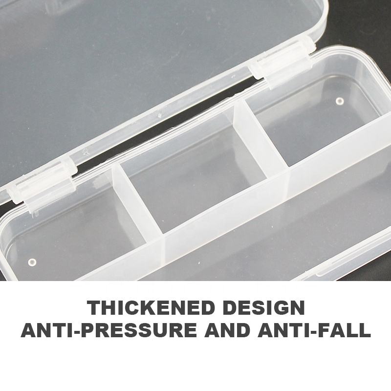 Transparent Fishing Accessories Box 12.5*6*2.3cm Multi Compartment Portable Plastic Storage Bionic Lure Box