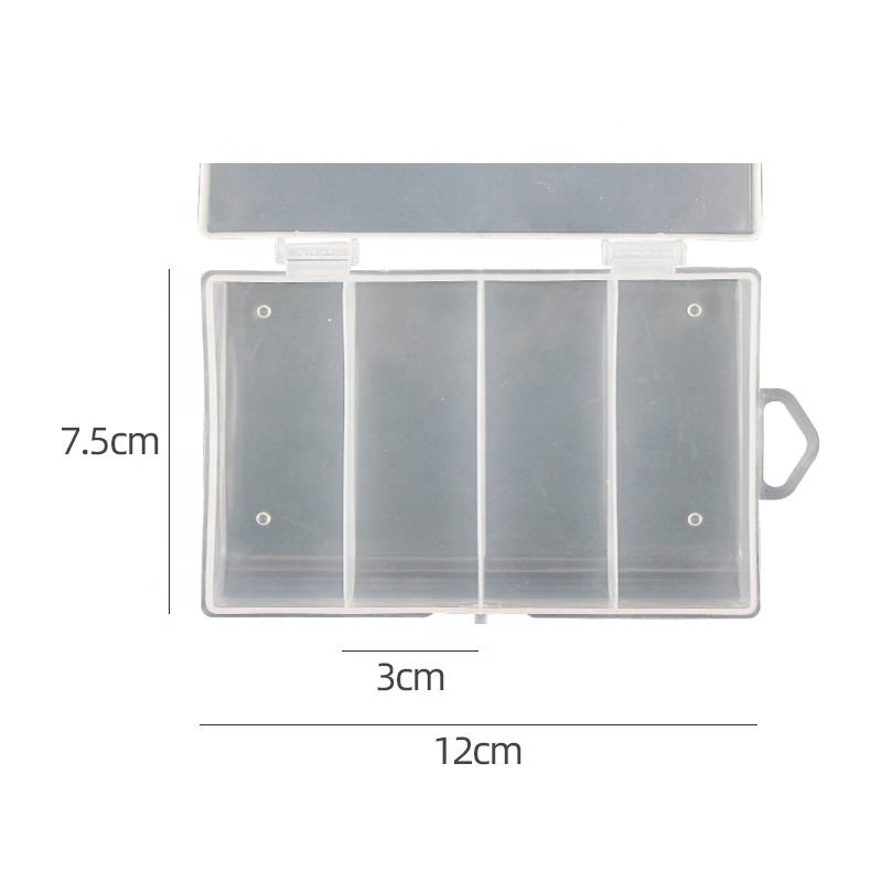 Outdoor Fishing Storage Box 12*7.5*2.7cm Bait Fish Hook Storage Plastic Box Transparent Colorless Bait Box