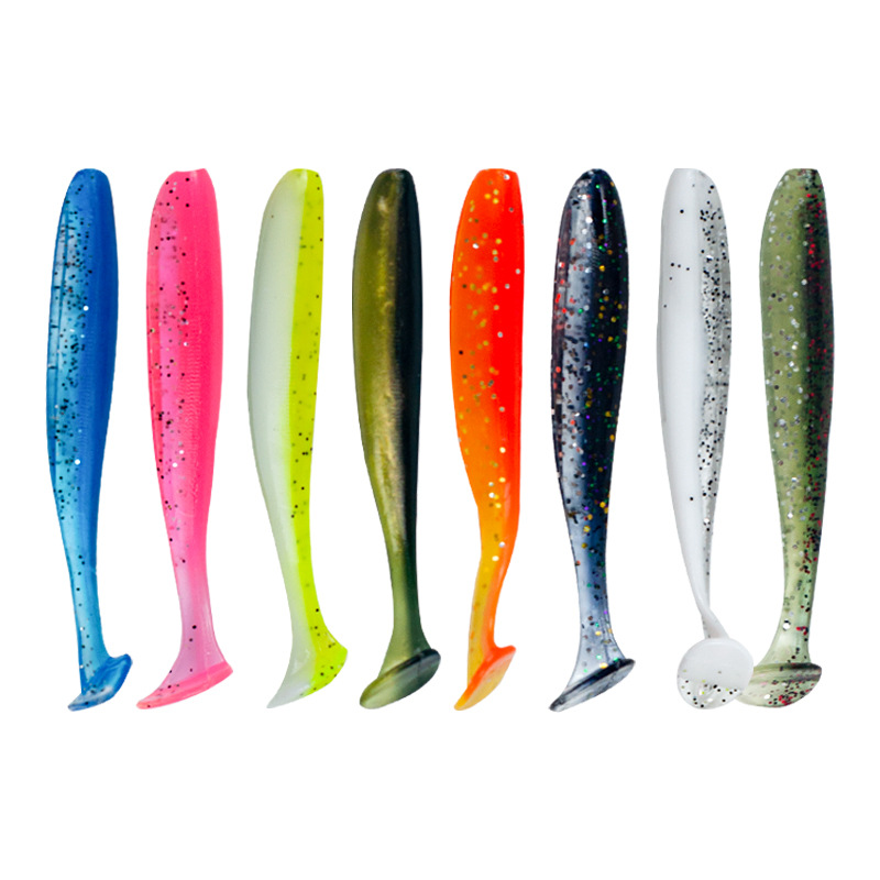 Factory Custom Bulk 6cm 7cm 10cm Artificial Soft Worm T Tail Fishing Lure Salt smell Silicone Bait