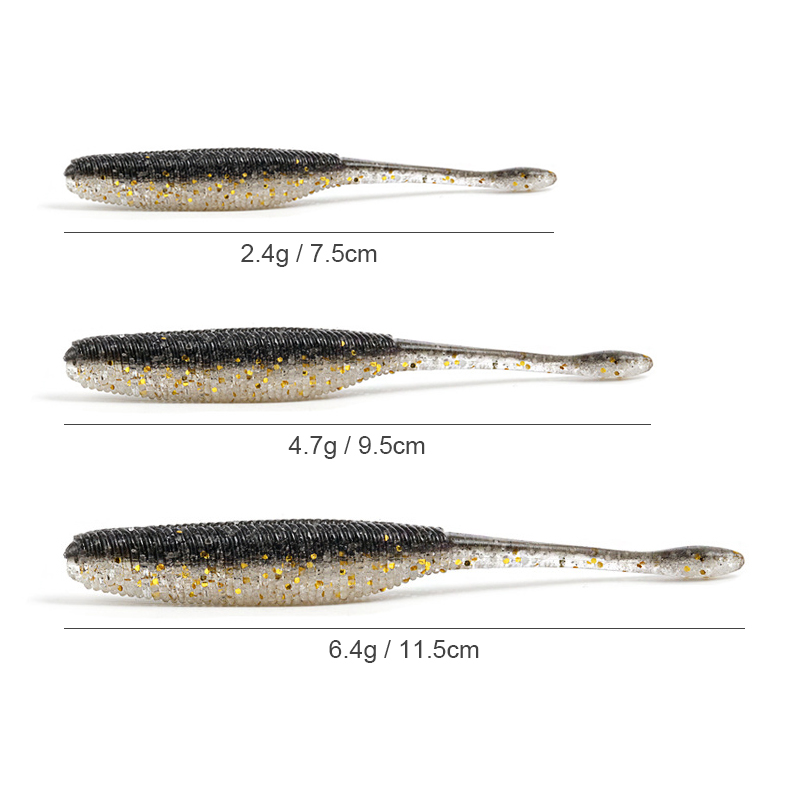 Rubber Soft Fishing Lure 7.5/9.5/11.5cm Plastic Saltwater Jig Wobbler Lifelike Bass Soft Bait