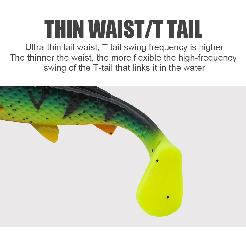 Bleak Paddle Tail 38g 155mm Fishing Soft Lures 3D Eyes T Tail Artificial Bait Colorful Plastic Pike Fishing Lures