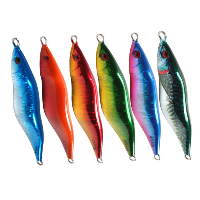 Snake Shape Saltwater Fishing Metal Jig 160g/200g/300g/400g Slow jigging Deep Sea Tuna Jigging Lure Trolling Fishing Lures