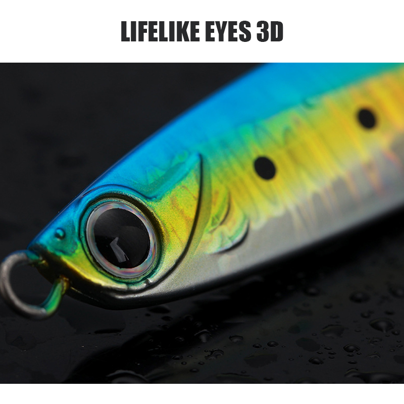 Slow Pitch Jigs Lure 35g 45g 60g 80g 100g Metal Luminous Casting Bait Saltwater Fishing Tuna Casting Lure Jigging