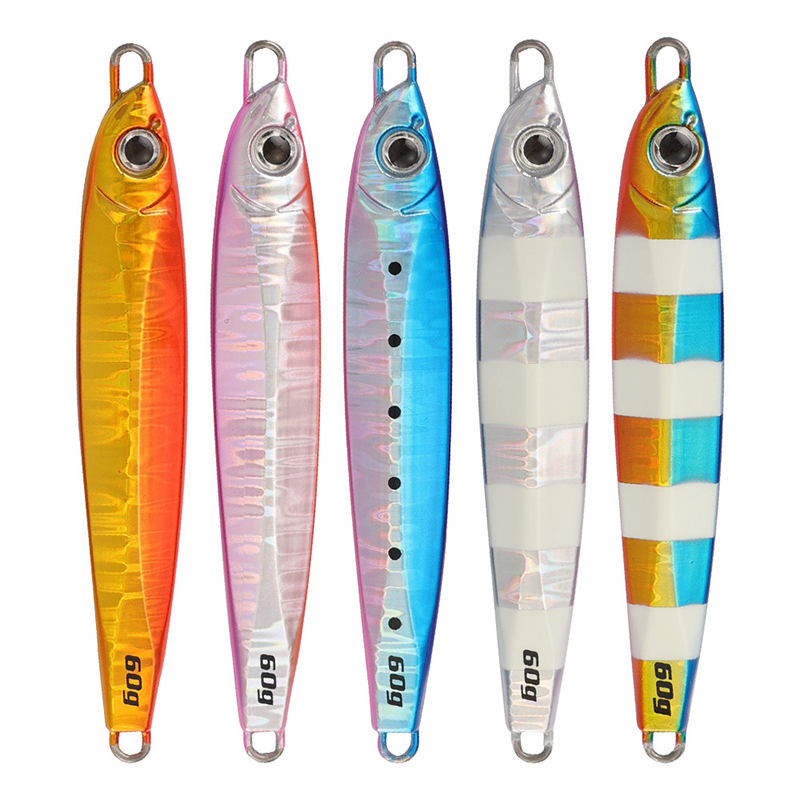 Slow Pitch Metal Jigs Lures Casting Bait 20g 30g 40g 60g Luminous Swimming Trolling Lure Shore Jigging Fishing Lure