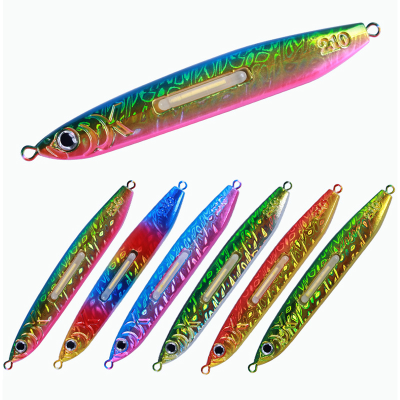 Metal Lead Jigs 150g 210g Artificial Luminous Slow Pitch Jigging Lure Saltwater Lures Hard Baits