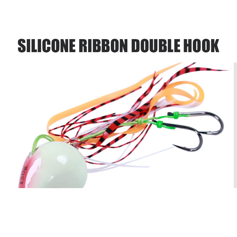 Metal Jig Lead Head Octopus Silicone Rubber Skirt Grouper Slow Pitch Lure Fishing Jigging Angler Bait