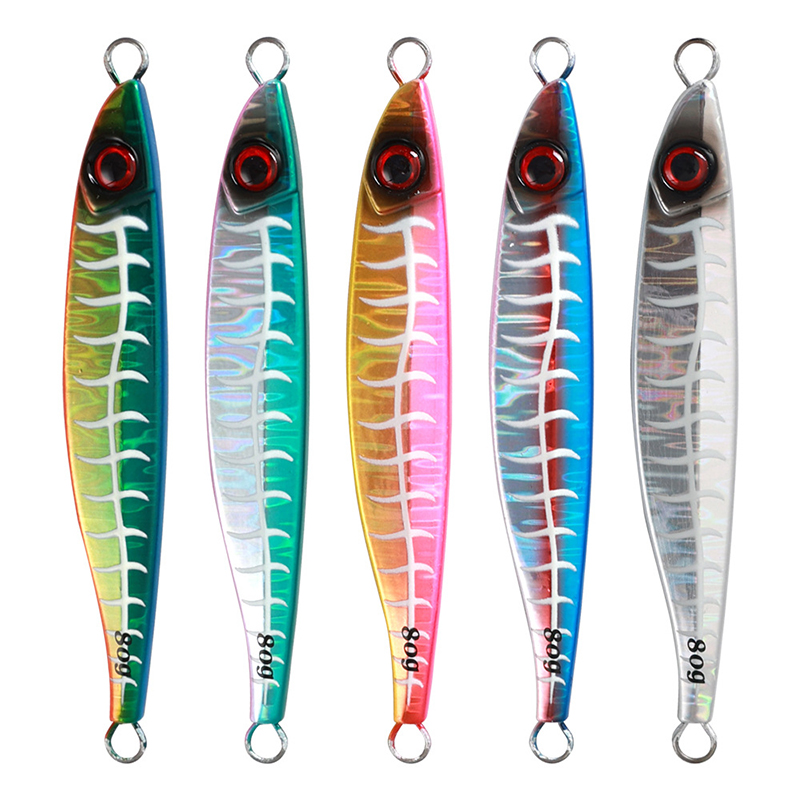 Shore Swimming Bait Sardine Jig Lure Fishing Tackle 40g 60g 80g 100g Metal Casting Bait High Light Luminous Jigging Lure