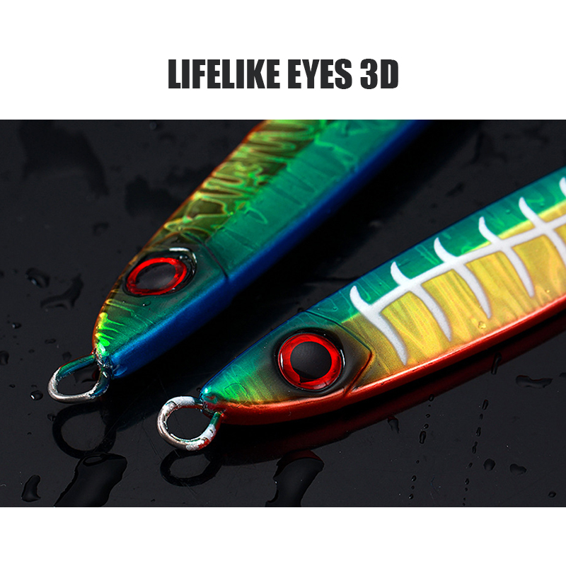 Shore Swimming Bait Sardine Jig Lure Fishing Tackle 40g 60g 80g 100g Metal Casting Bait High Light Luminous Jigging Lure