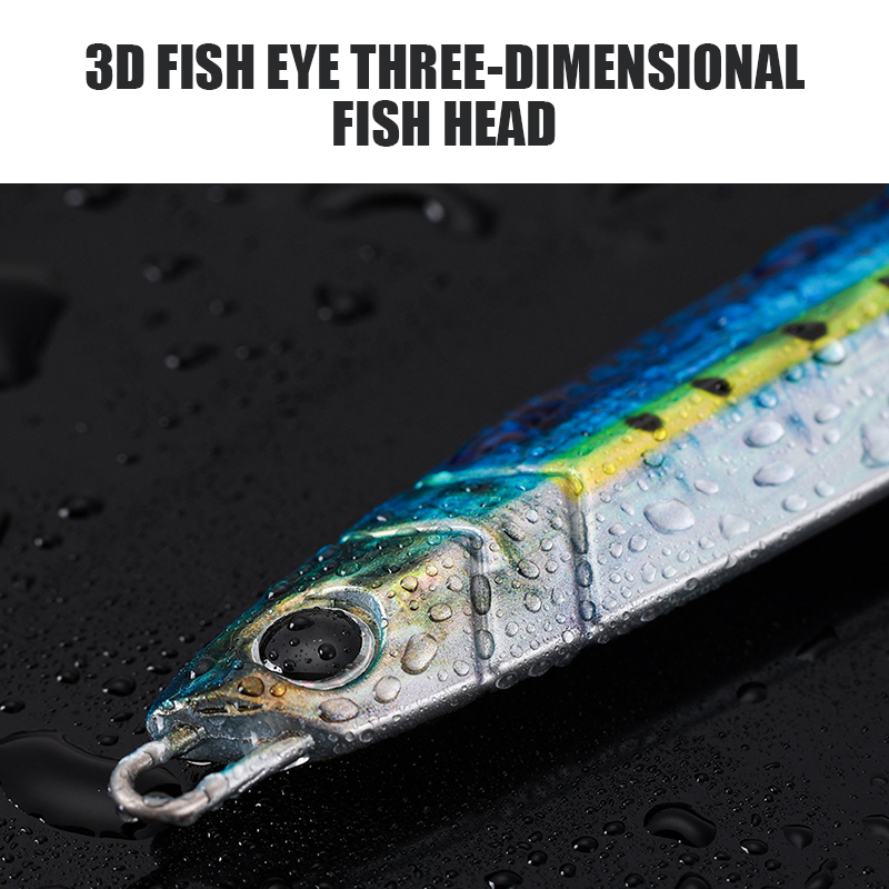 3D Printing Simulation Fish Skin UV Light 120/150/200g Quick Pitch Jig Lead Lure Artificial Bait Metal Slow Jigging Bait