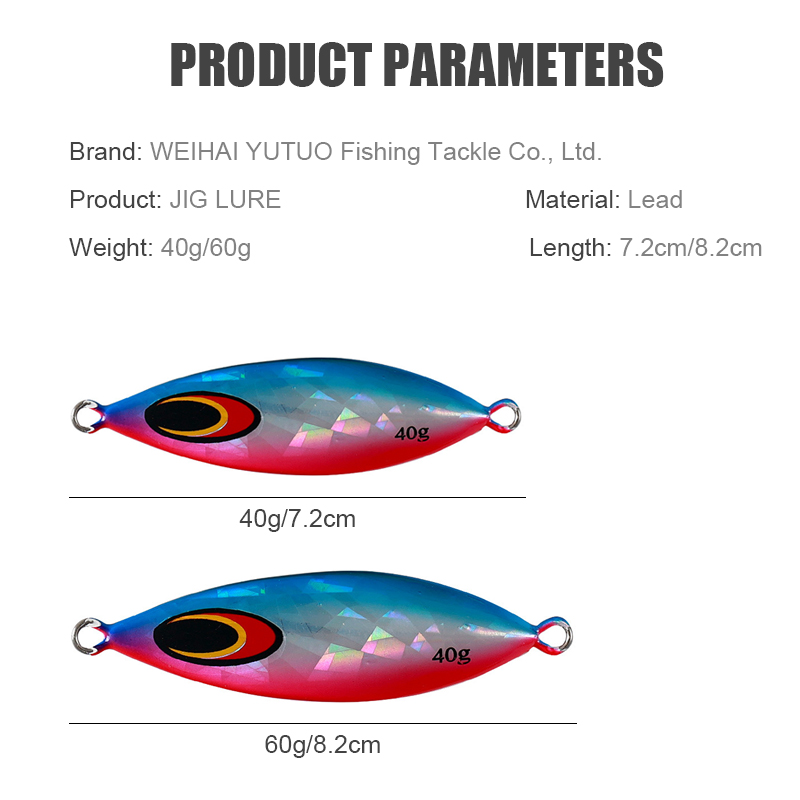 Lead Fish Luminous zera Slow Jig Metal Fishing Lures 40g 60g Saltwater Casting Swing Jigging Lure For Tuna