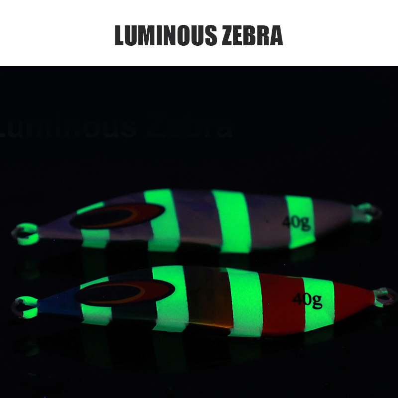 Lead Fish Luminous zera Slow Jig Metal Fishing Lures 40g 60g Saltwater Casting Swing Jigging Lure For Tuna