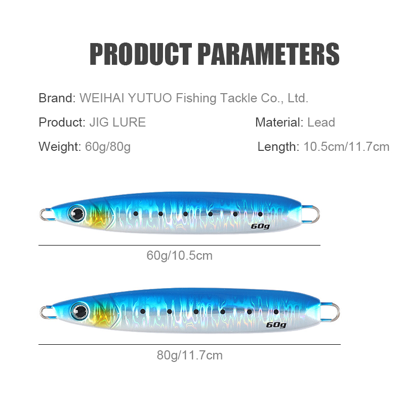Metal Jigging Lures 60g 80g Isca Artificial Luminous Hard Bait Slow Pitch Casting Jig Lure