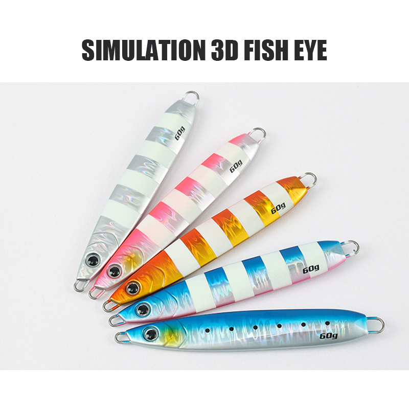Metal Jigging Lures 60g 80g Isca Artificial Luminous Hard Bait Slow Pitch Casting Jig Lure