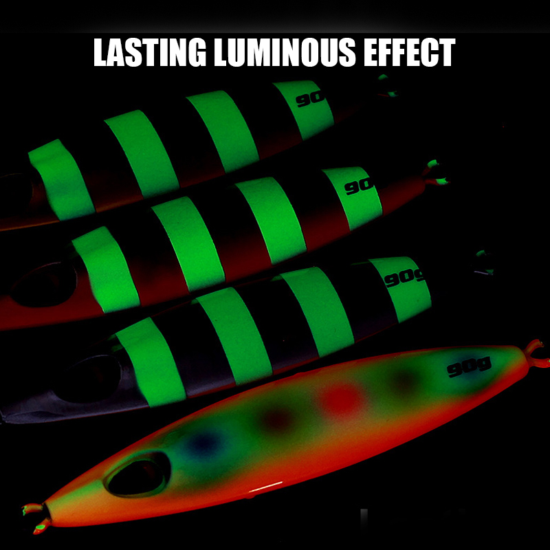 3D Eye Casting Metal Hard Bait Trolling Bait Shore Slow Pitch Jigging Lures 60g 90g Isca Artificial UV Luminous Fishing Lure