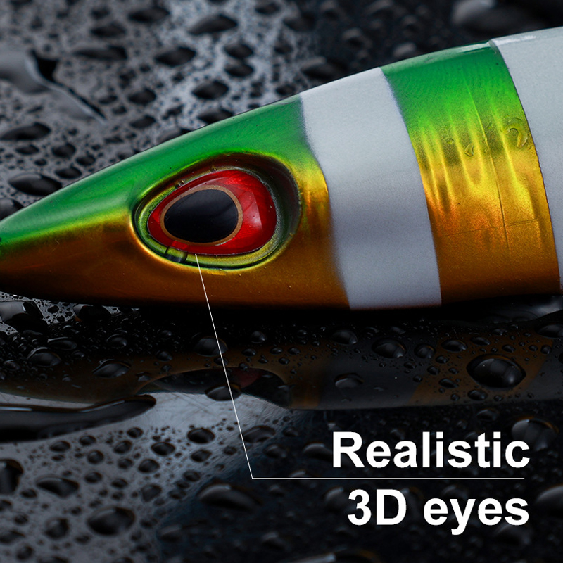 3D Eye Casting Metal Hard Bait Trolling Bait Shore Slow Pitch Jigging Lures 60g 90g Isca Artificial UV Luminous Fishing Lure