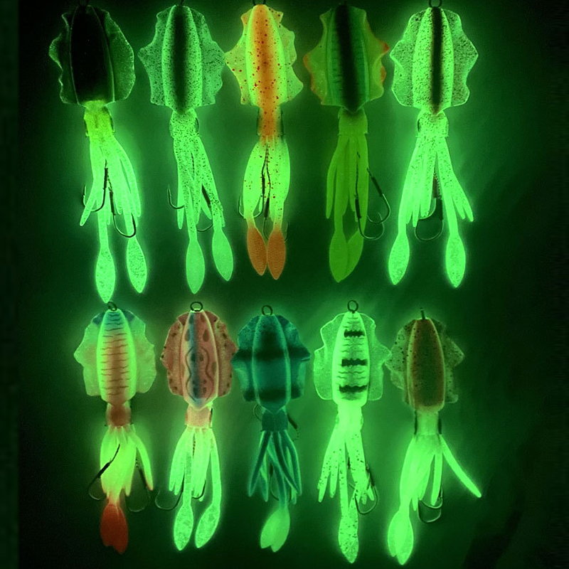 UV Luminous Bionic Squid Jig Fishing Lures 120g 150g Sea Fishing Wobbler Bait Artificial Silicone Octopus Bait