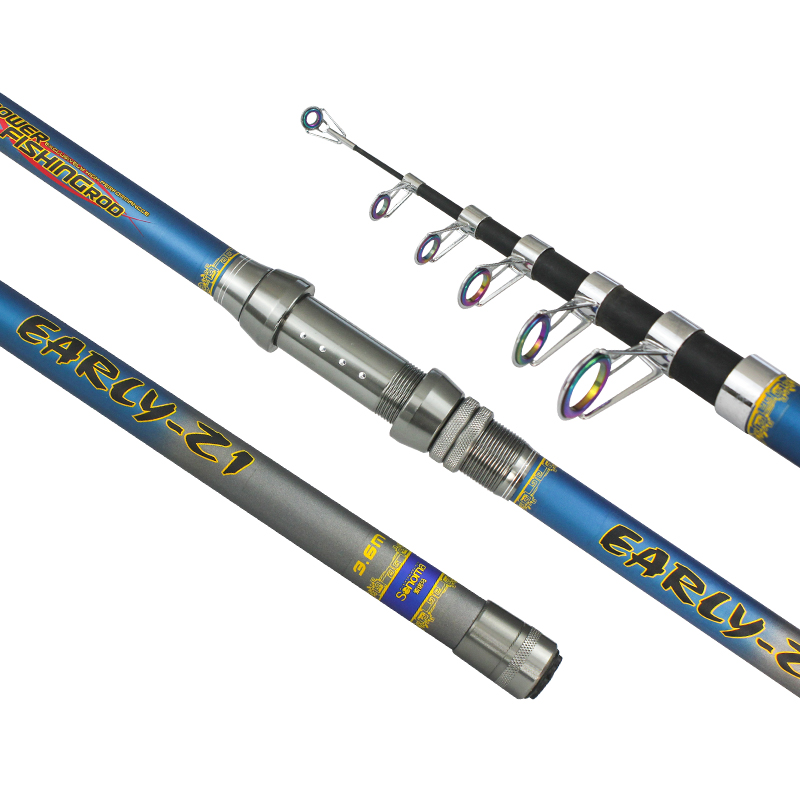 Custom Carbon Fibre Telescopic Fishing Rod 1.8-4.5M Tele Spin Surf Carp Fishing Rod