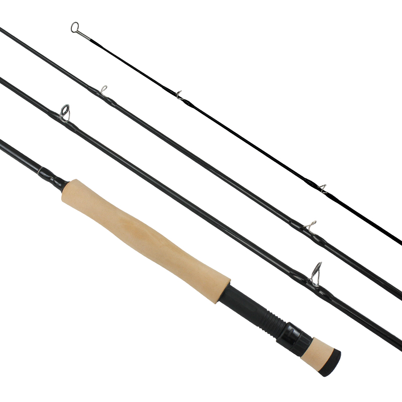 Custom 8'0'' 8'4'' 8'6'' 9' High Carbon Fly Fishing Rod Cork Handle 4 Section Fast Action Super Compact Freshwater Fly Rods