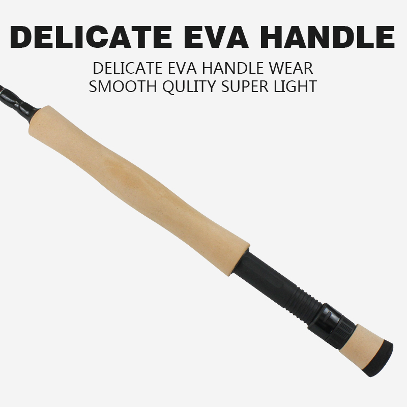 Custom 8'0'' 8'4'' 8'6'' 9' High Carbon Fly Fishing Rod Cork Handle 4 Section Fast Action Super Compact Freshwater Fly Rods