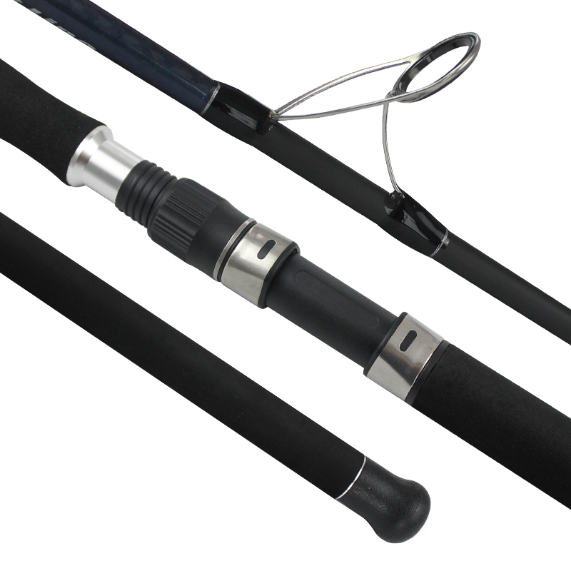 Custom popping jigging sea ocean big game fishing boat rod 2.43Mm 2 Sections deep sea tuna shark trolling rods