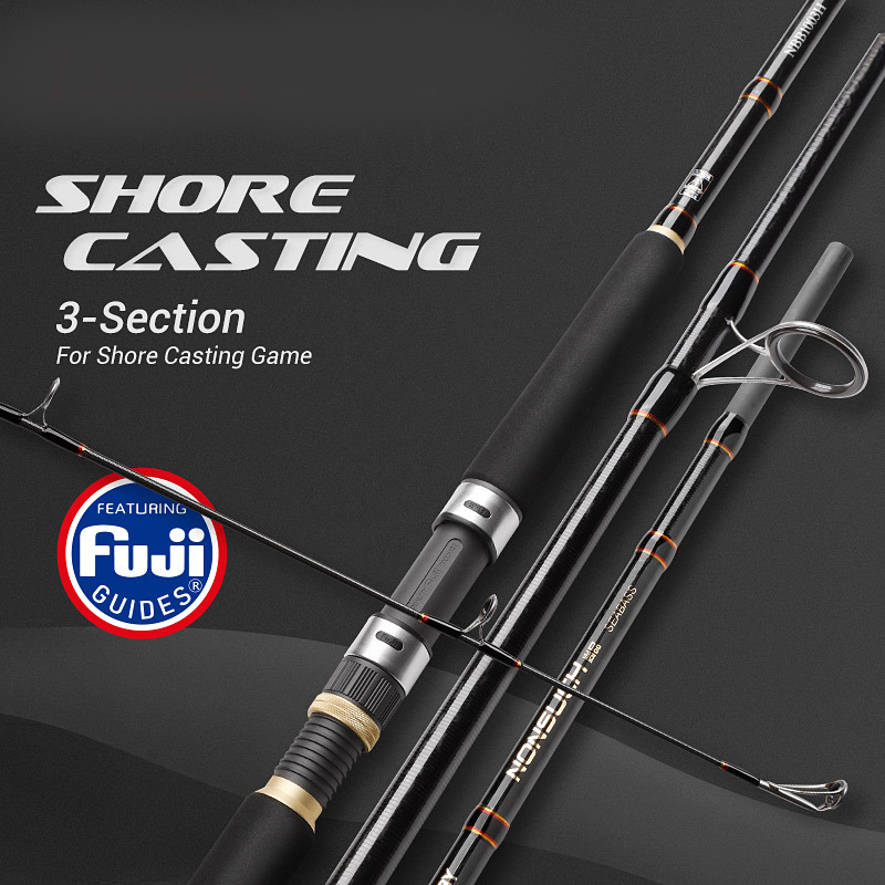 Custom Carbon Fiber 24T SIC Fuji Guide Ring 10Ft Sea Bass Light Fishing Shore Casting Rod For Carp Bass