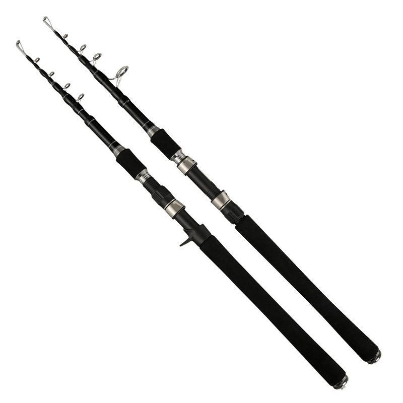 Custom Carbon Telescopic Fishing Rod Spinning 2.4m 2.7m Super Hard 5 Sections Spinning /Casting Rod Fishing tackle
