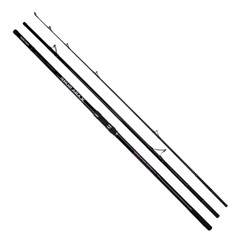 Custom Reservoir Distance Throwing Rod Black 3 Section Surf Throwing Rod Super Hard 4.2m Carbon Fibre Sea Pole Anchor Fishing Rod