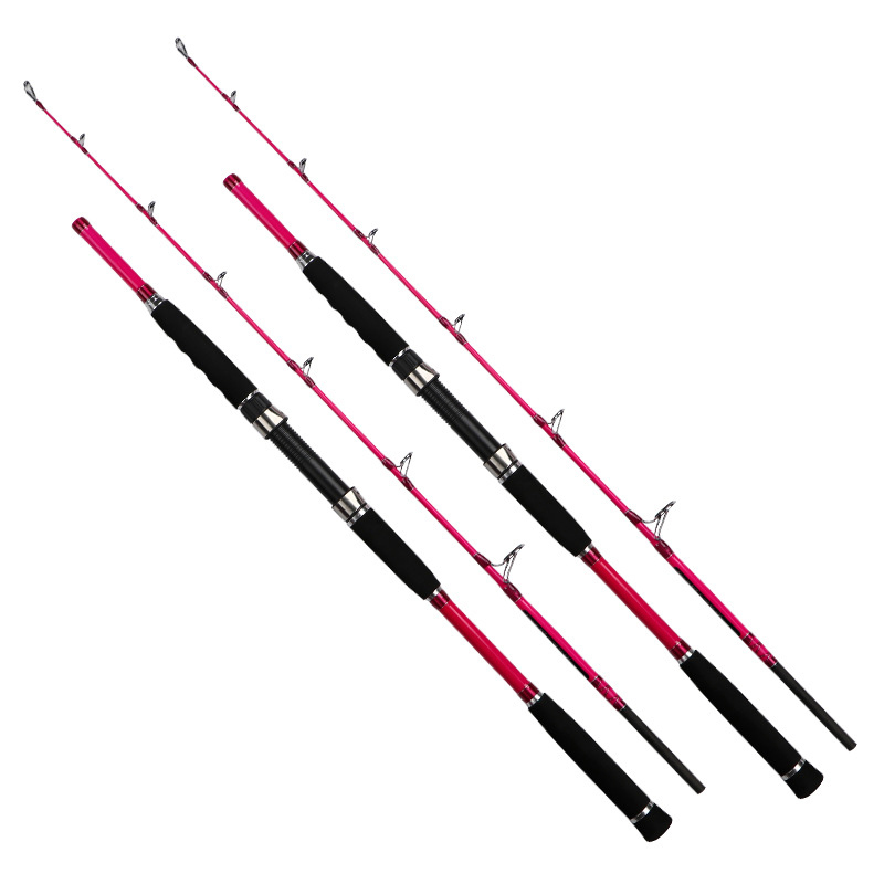 Custom Carbon Fiber Pink Color 1.7m Boat Fishing Rod Bait Weight 80-120 Trolling Fishing Rod Slow Jigging Fishing Rod