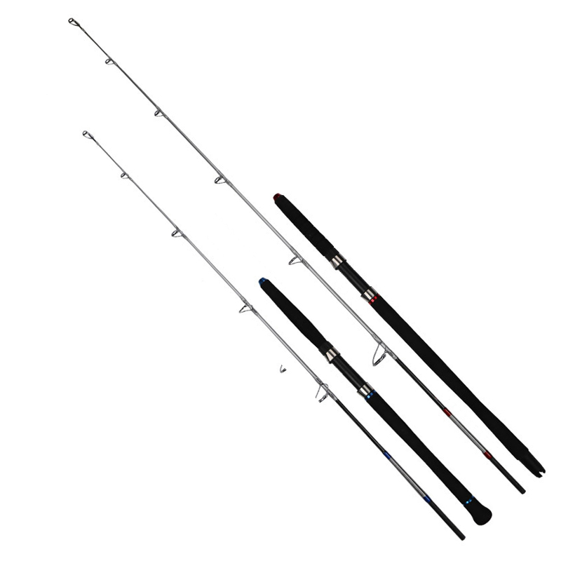 Custom Boat Sea Pole Iron Plate Pole 1.6/1.8/2.1m Carbon Fibre Boat Jigging Fishing Rods